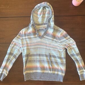 Faherty Men's Striped Hoodie in Gray and Pastel